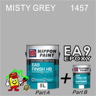 MISTY GREY 1457  ( 5L ) NIPPON EA9 Food Grade Epoxy Finish HB c/w Hardener