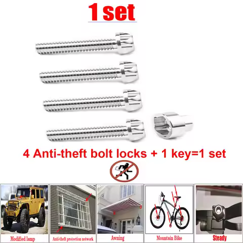 Bolt Security Anti Theft Screws Bolt Nuts M6 M8 M10 Bolt Screw 304 Stainless Steel Mountain Bike Awn
