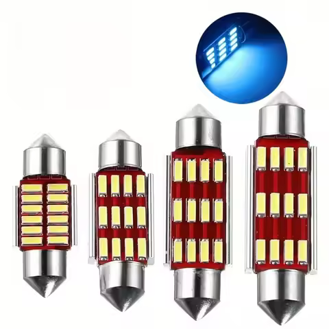 5pcs Car Festoon Lights 31mm 36mm 39mm 41mm Reading Lights Auto Interior Dome Lamp Reading Bulb Blue