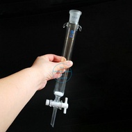 1pcs Lab 24 # แก้วทราย Core Chromatography คอลัมน์มาตรฐานปากและ Ptfe ลูกสูบ 16 22 30 40*200 300 400 