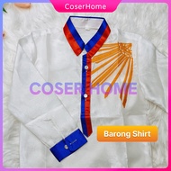 Philippine Costume for Kids Boys Modern Barong with Embroidered Sinag buwan ng wika costume UN