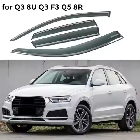 Chrome Strips Rain Guards for Audi Q3 8U Q3 F3 2008-2023 Window Visor Wind Deflectors Door Visor Ven