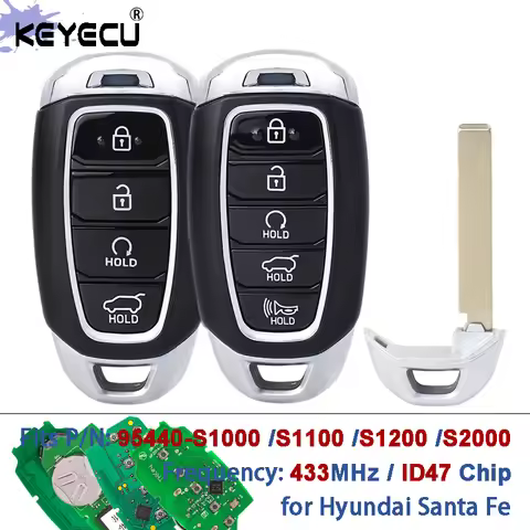 KEYECU 433MHz ID47 Chip P/N: 95440-S8200, 95440-S8010, 95440-S8400 Keyless Smart Remote Key Fob for 