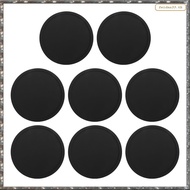 [L W H Y] Silicone Black Drink Coasters Set of 8 Non-slip Round Soft Sleek and  Easy to Clean Black