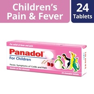 PANADOL Children's Chewable Tablet (Fever + Cold & Pain Symptoms Relief) Cherry Flavour 24s