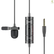 BOYA BY-M1S Upgraded Lavalier Microphone Omni-directional Condenser Lapel Mic 3.5mm TRRS Plug 6M Long Cable No Need Battery for Smartphone Camera Camcorder Audi  Came-022