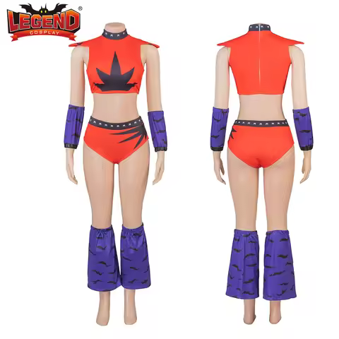 Roxy Wolf Cosplay Women Roxanne Wolf Cosplay Costume Outfit Crop Top and Shorts Full Suit with Acces
