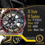 ZE Style 10 Spokes 17 X 8.0JJ 4X100 Black/ Red 1