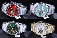 (แถมกล่องแบบพกพาและที่ตัดสาย) นาฬิกา Orient Semi Skeleton automatic รุ่น AR0010R / AR0009L / AR0008E / AR0007S