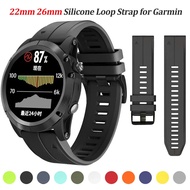 22mm 26mm Silicone Strap for Garmin Fenix 7X 7 Pro Solar/6X 6 Sapphire 5 5X Plus 3 3HR/Epix Quick Fi
