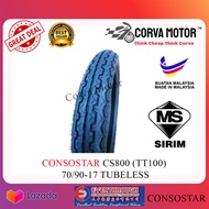 CONSOSTAR TAYAR MOTOSIKAL TUBELESS CS800 [70/90-17 80/90-17] BUNGA TT100 T-MAX TMAX 100 TM100