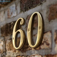 SEVENHOME3E Metal Address Sign, 4 Inch Modern Brass House Number, Address Sign Rust-Resistant 10mm S