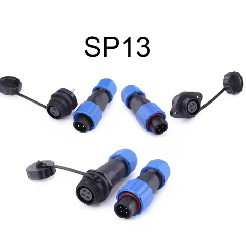 SP13 Waterproof Connector IP68 1/2/3/4/5/6/7/9 Pin Cable Connectors Male/Female Plug And Socket Nut/