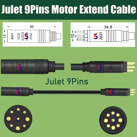 Ebike motor extend cable 9Pins Waterproof cable/Julet 1-4 cable/ 1-2 extend cable/Bafang Mid Motor 1