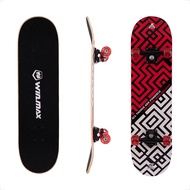 WIN.MAX Skateboard complete board with ABEC-7 ball bearings 31 x 8 inch wooden board made of 7 compa