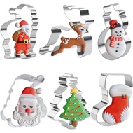 Stainless Steel Santa Biscuit Mold Snowman Biscuit Mold Santa Snowflake Fondant Cookie Baking Tool O