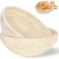 Banneton Bread Proofing Basket: 2 PCS Sourdough Proofing Basket with Liner - Round Banneton Basket f