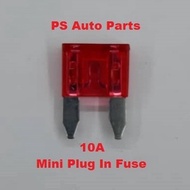 Car Fuse Blade Mini Plug in Fuse 10A - 1 Unit Mini Plug In Fuse - Red Car Fuse