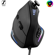 Seenda เมาส์ RGB แบบมีสายเมาส์สำหรับเล่นเกมส์ตั้งตามหลักสรีรศาสตร์, เมาส์ USB จอยสติ๊กตั้งโปรแกรมได้