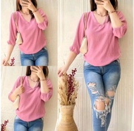 ATASAN BLOUSE CROP CRINKLE TERBARU//CHANDA BLOUSE CRINKLE//ATASAN BLOUSE KOREAN STYLE//ATASAN BLOUSE