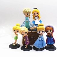 [YIQZG] Disney รุ่น Q-Version Prinzessin Chnee Elsa Anna Rapunzel Jasmin Aschenputtel Sofia Ariel PVC แอคชั่น Figuren Modell Puppe Spielzeug