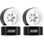 INJORA 1.0 Aluminium Beadlock Wheel Rim for TRX4M Ascent18 SCX24 FCX24 1/24 1/18 RC Crawler Upgrade（