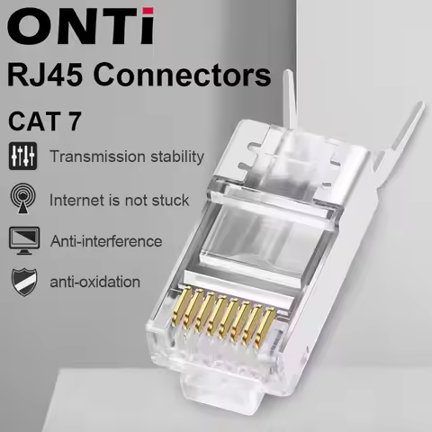 Onti-network cable connector, Cat6A, CAT7, shielded, FTP, 8P8C, crimp connectors, 10/50/100PCs