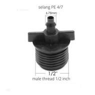 1/2 Inch SDD Pipe Thread Connector to 7mm PE Hose