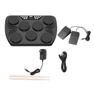 Portable Drum Kit Rechargeable Tabletop Set with Dual Stereo Speakers for Beginner