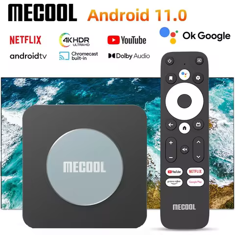 Original Mecool KM2 Plus Smart TV Box Android11 Amlogic S905X4-B Dolby Atmos 2T2R Dual WiFi BT AV1 4