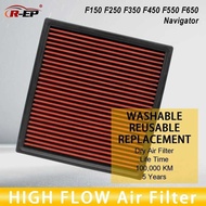 R-Ep 4 High 8D W Air Filter Fits For Ford F150 F250 F350 F450 F550 F650 Coln Navigator Washable R