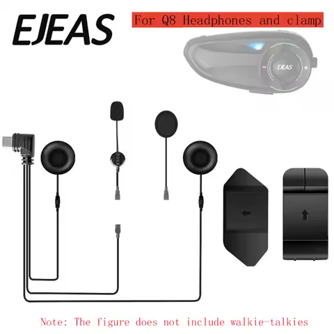 EJEAS Mounting Clip Double-Sided Tape Base Type-C Interface Headset For Q8 Motorcycle Helmet Interco