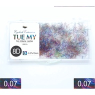 8D Color Fan Silk Eyelashes 0.07 Fiber