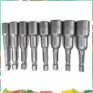 8pcs 1/4 inch Hex Magnetic Nut Driver Socket Set Metric Impact Drill Bits 6 to 13mm Adapter