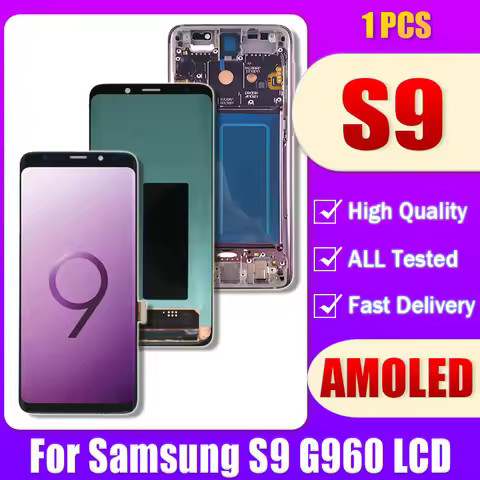 5.8" AMOLED LCD For Samsung S9 LCD Display With Frame For Samsung S9 G960f G9600 Touch Screen Digiti