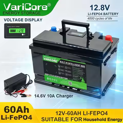 Genuine VariCore 12v 60AH LiFePO4 Battery 12.8v Lithium Power Batteries 4000 Cycles for Car Lighter 