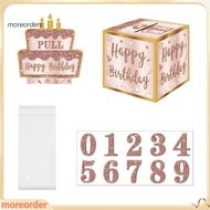 moreorders|  Sturdy 512" x 512" x 512" money gift box with rose golden design 50 clear bags (669" x 