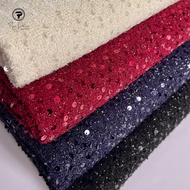 SA Tan Phuoc Kim Sequin Tweed Fabric High Quality Sequined Fabric for Sewing Jacket, Dress, Dress Se