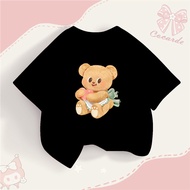 Butterbear Sweet T-Shirt For Girls Short-Sleeved Cotton Tops Summer Dress O2CH