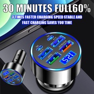 Charger Car Phone Car 6 66W Fast QC3.0 Display PD Type C USB C Charger