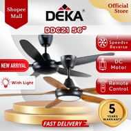 DEKA DDC21 | DDC21 LED 56" 5 Blades DC Motor 7 Speeds Control + Reverse Function Ceiling Fan with Light Kipas Siling
