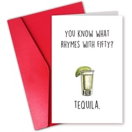 CGBRspacex Tequila 50th Birthday Card, Funny 50 Year Old Birthday Card for Him Her Men Women, You Kn