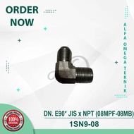 JIS ELBOW ADAPTOR 1/2" x NPT 1/2" HYDRAULIC HOSE NEPEL 08MPF-08MB - 1SN9