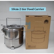 2 Tier 10cm FOOD CARRIER Storage Container Portable Stainless Steel Tiffin Carrier Lunch Box
