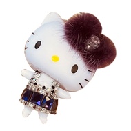 Mink Hair kt Keychain Cartoon Diamond Cat Keyring Bag Ornaments Grab Machine Doll Gold-absorbing Pro