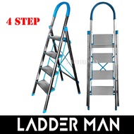 4 Step Stainless Steel Aluminium Pedal Foldable Stool Ladder with Soft Hand Grip [SSA04]