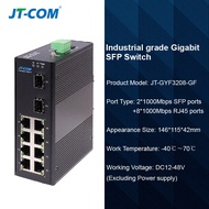 JT-COM อุตสาหกรรมเกรด1000Mbps กิกะบิต2 SFP 8 RJ45เราเตอร์อินเตอร์เน็ตปลั๊กแอนด์เพลย์แยกอินเทอร์เน็ต