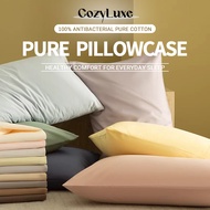 CozyLuxe 100% Antibacterial Cotton Pillowcase & Bolster Case | Soft Breathable | Skin-Friendly