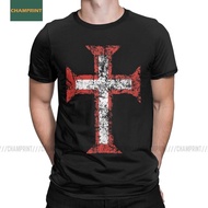 Men Order Of Christ Cross Templar Christian Portugal Eroded Knight Templar T Shirts Deus Vult T-Shir