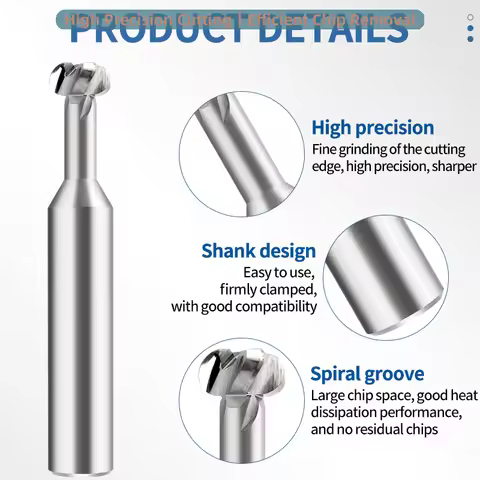 UFS TAP Radius Corner T Slot End Mill CNC Carbide Cutter Concave Arc Machining Steel Aluminum Tool 6